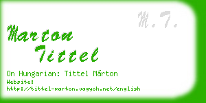 marton tittel business card