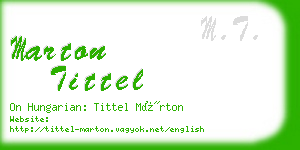 marton tittel business card